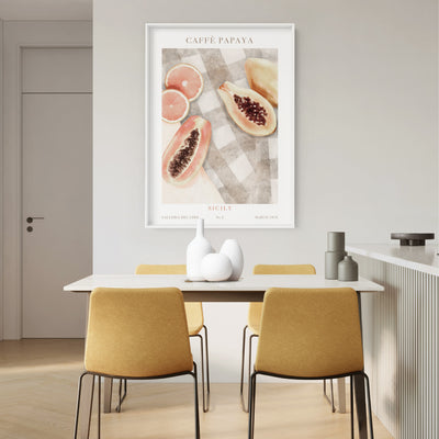 Galleria Del Cibo | Caffe Papaya II - Art Print by Vanessa, Poster, Stretched Canvas or Framed Wall Art Prints, shown framed in a room