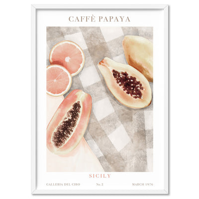 Galleria Del Cibo | Caffe Papaya II - Art Print by Vanessa, Poster, Stretched Canvas, or Framed Wall Art Print, shown in a white frame