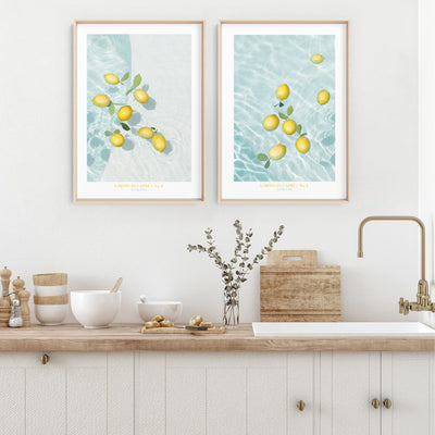 Limoni Di Capri No 1 - Art Print, Poster, Stretched Canvas or Framed Wall Art, shown framed in a home interior space
