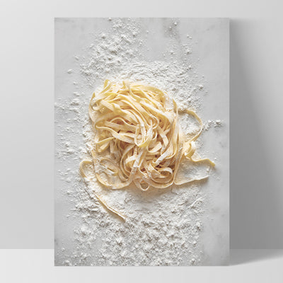 Pasta on Stone - Art Print, Poster, Stretched Canvas, or Framed Wall Art Print, shown as a stretched canvas or poster without a frame