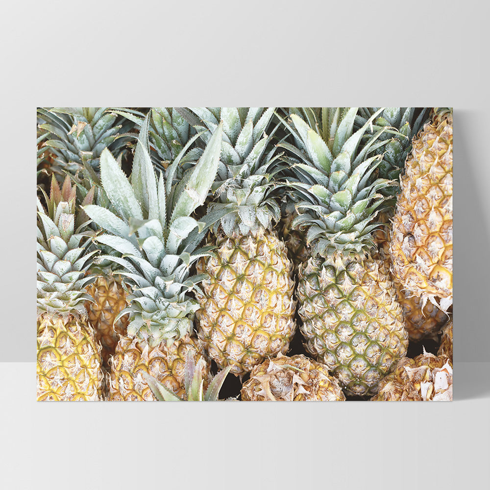 Pineapples in Landscape - Art Print, Poster, Stretched Canvas, or Framed Wall Art Print, shown as a stretched canvas or poster without a frame