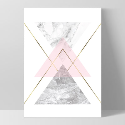 Geometric Marble Shapes II - Art Print, Poster, Stretched Canvas, or Framed Wall Art Print, shown as a stretched canvas or poster without a frame