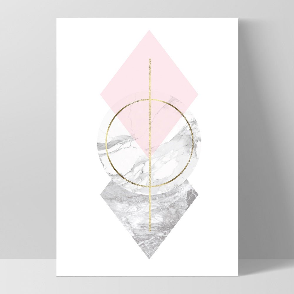 Geometric Marble Shapes III - Art Print, Poster, Stretched Canvas, or Framed Wall Art Print, shown as a stretched canvas or poster without a frame