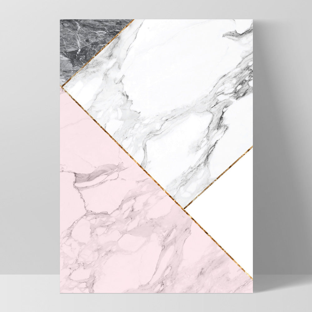 Geometric Marble Slices II - Art Print, Poster, Stretched Canvas, or Framed Wall Art Print, shown as a stretched canvas or poster without a frame