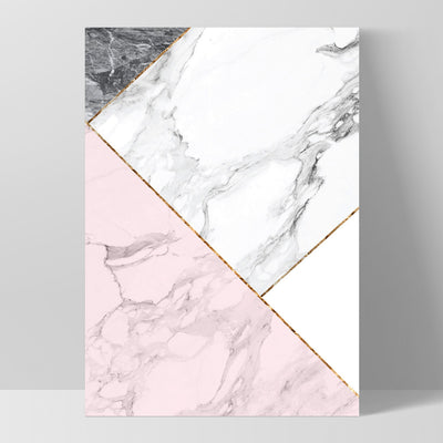 Geometric Marble Slices II - Art Print, Poster, Stretched Canvas, or Framed Wall Art Print, shown as a stretched canvas or poster without a frame