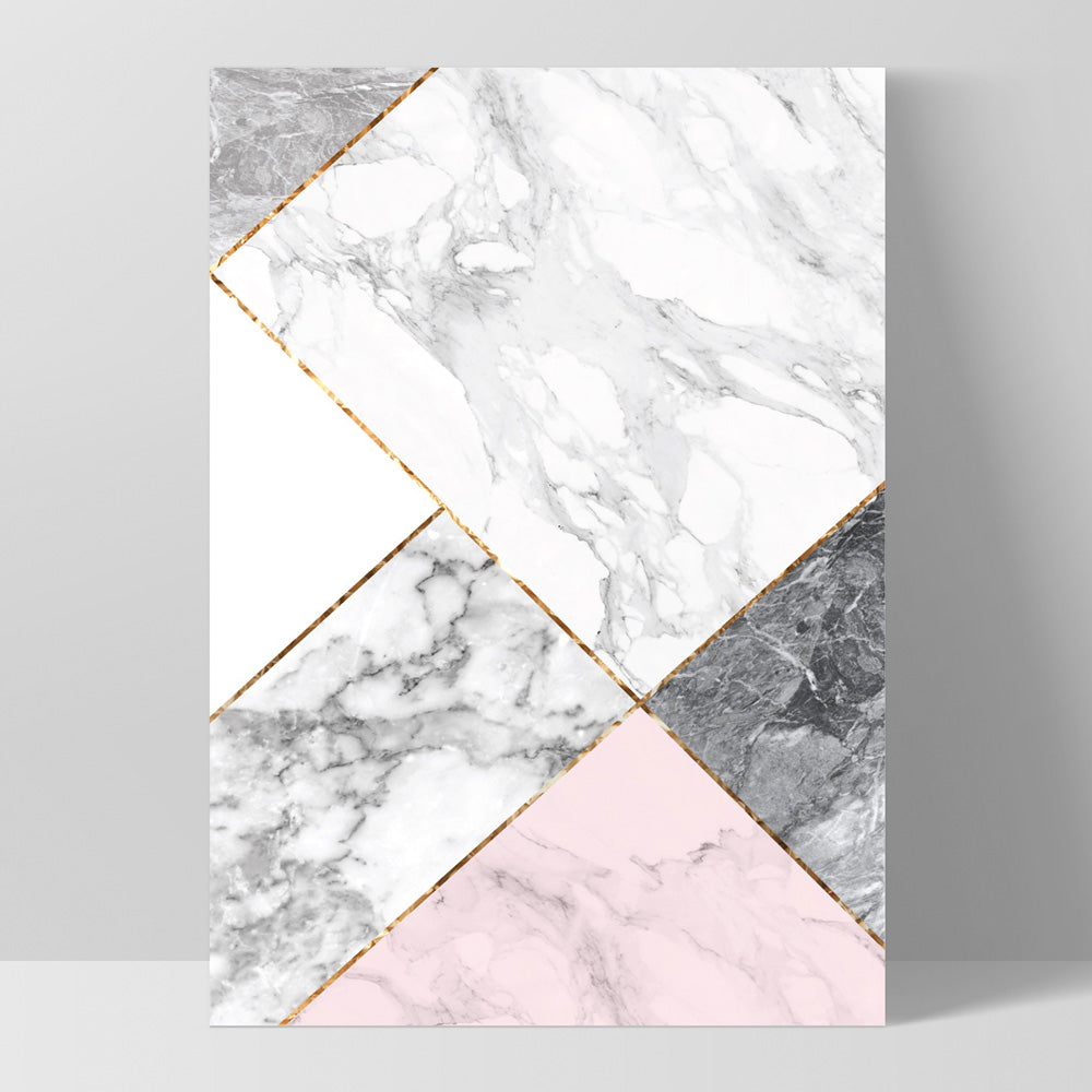 Geometric Marble Slices III - Art Print, Poster, Stretched Canvas, or Framed Wall Art Print, shown as a stretched canvas or poster without a frame