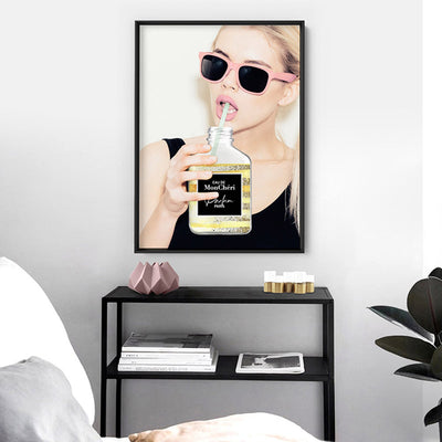 Take a Sip of Parfum - Art Print, Poster, Stretched Canvas or Framed Wall Art Prints, shown framed in a room