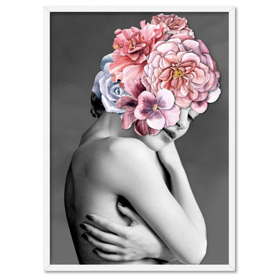 Floral Crown I - Art Print, Poster, Stretched Canvas, or Framed Wall Art Print, shown in a white frame