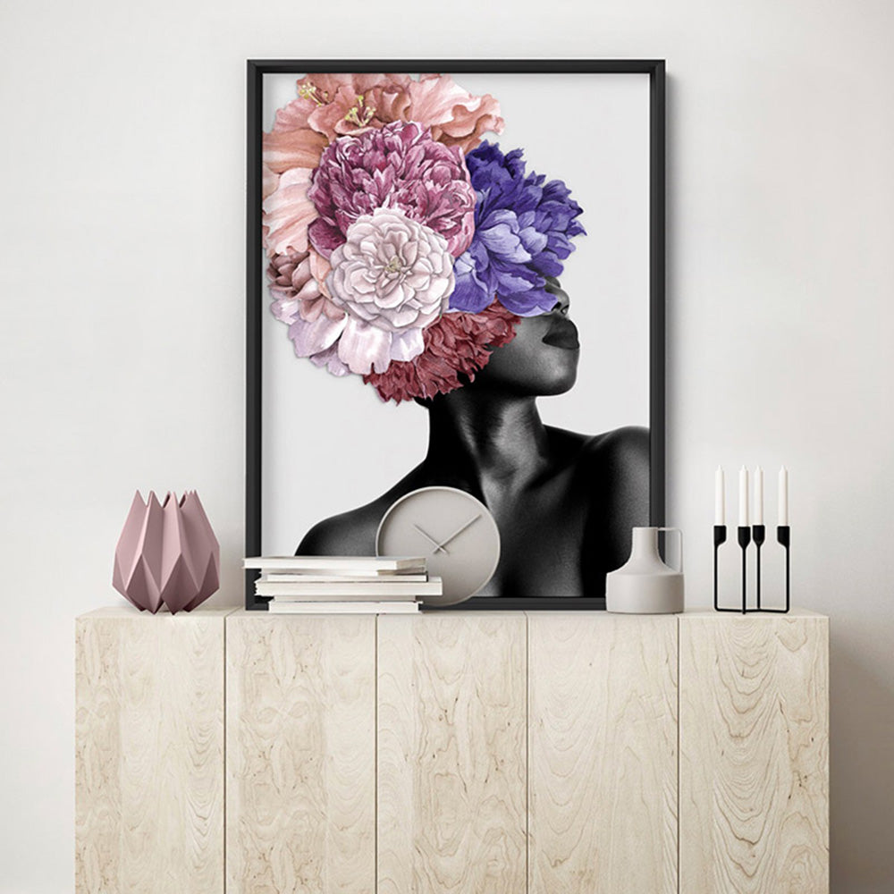 Floral Crown II - Art Print, Poster, Stretched Canvas or Framed Wall Art Prints, shown framed in a room