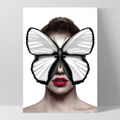 Butterfly Mask - Art Print, Poster, Stretched Canvas, or Framed Wall Art Print, shown as a stretched canvas or poster without a frame