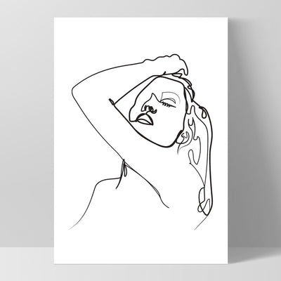 Naked Nude Line Drawing I - Art Print, Poster, Stretched Canvas, or Framed Wall Art Print, shown as a stretched canvas or poster without a frame