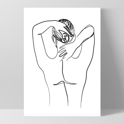 Naked Nude Line Drawing II - Art Print, Poster, Stretched Canvas, or Framed Wall Art Print, shown as a stretched canvas or poster without a frame