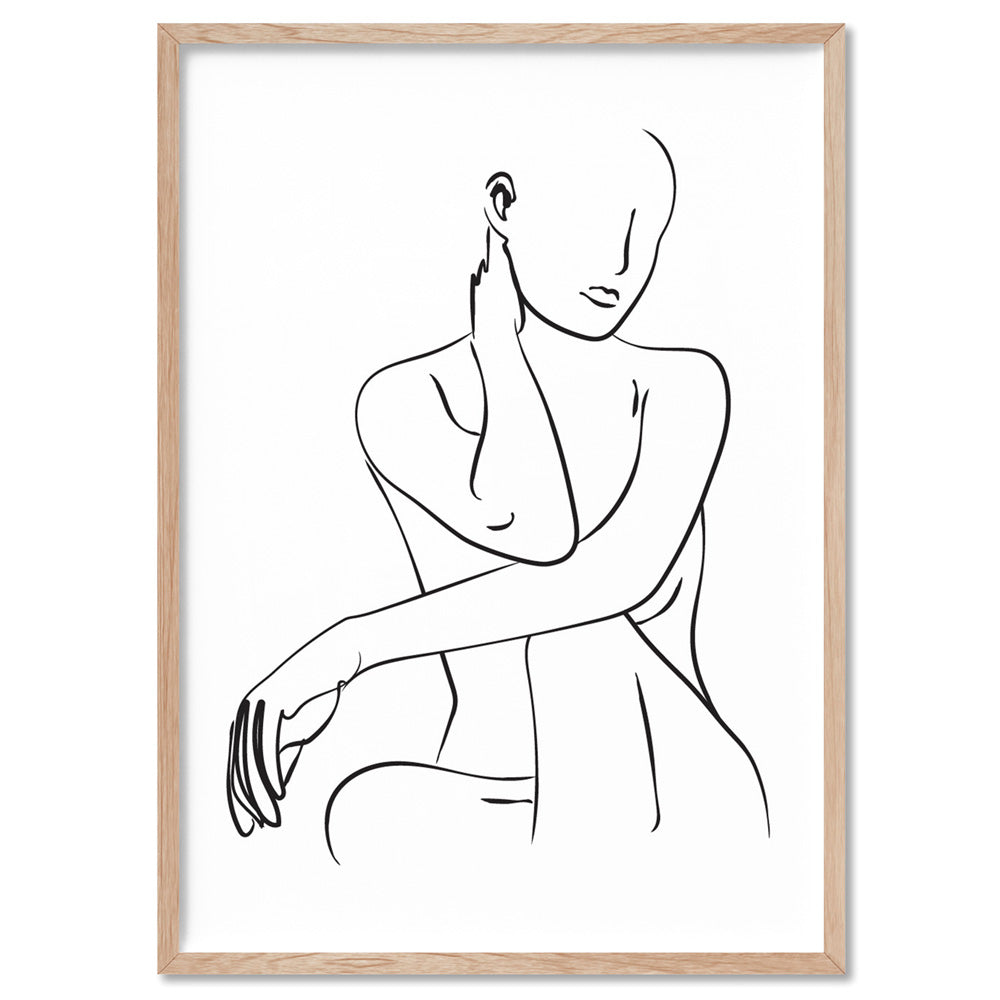 Naked Nude Line Drawing III - Art Print