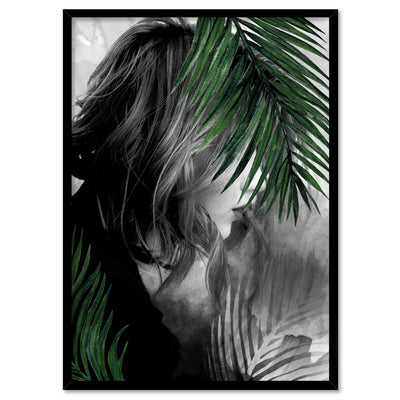 Hideaway in the Palms - Art Print, Poster, Stretched Canvas, or Framed Wall Art Print, shown in a black frame