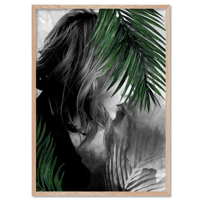 Hideaway in the Palms - Art Print, Poster, Stretched Canvas, or Framed Wall Art Print, shown in a natural timber frame