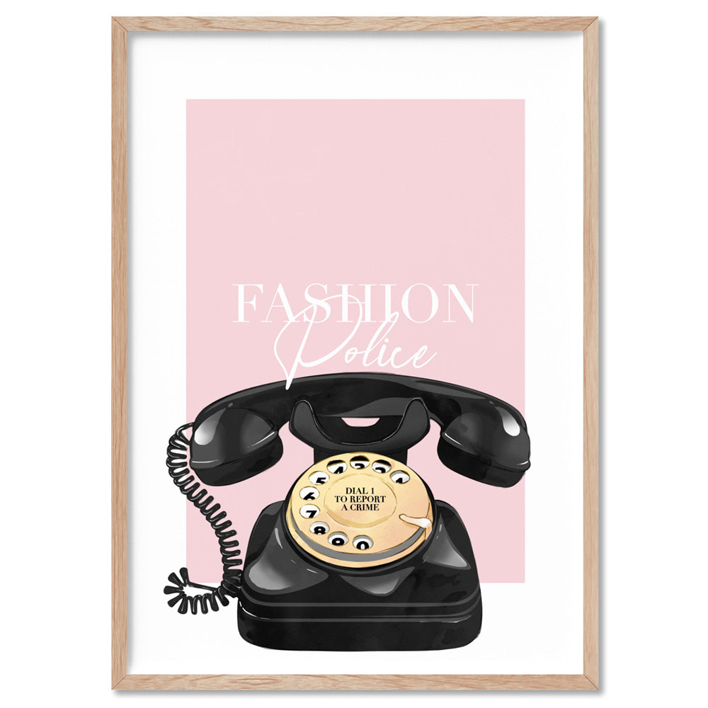 Fashion Police Speed Dial  - Art Print, Poster, Stretched Canvas, or Framed Wall Art Print, shown in a natural timber frame