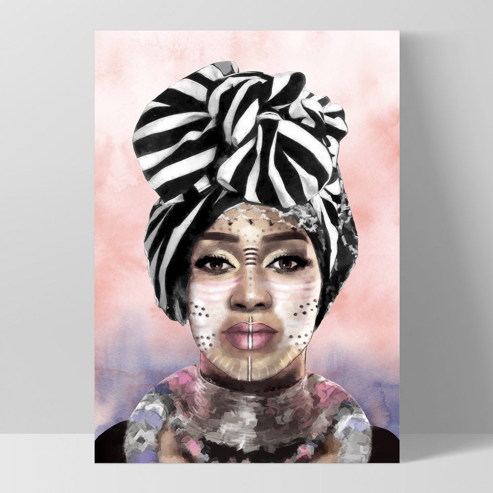 Imani Portrait I - Art Print by Vanessa, Poster, Stretched Canvas, or Framed Wall Art Print, shown as a stretched canvas or poster without a frame