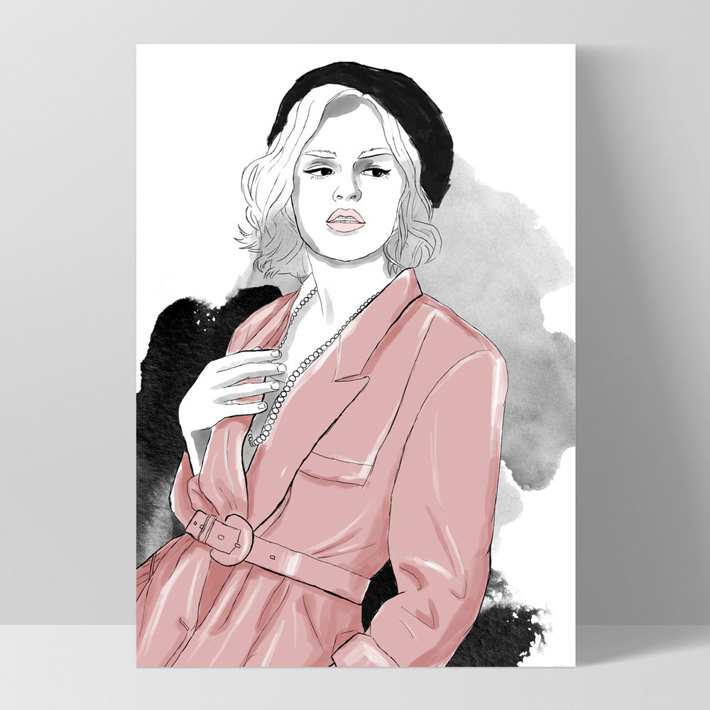 Fashion Illustration | Amelia - Art Print by Vanessa, Poster, Stretched Canvas, or Framed Wall Art Print, shown as a stretched canvas or poster without a frame