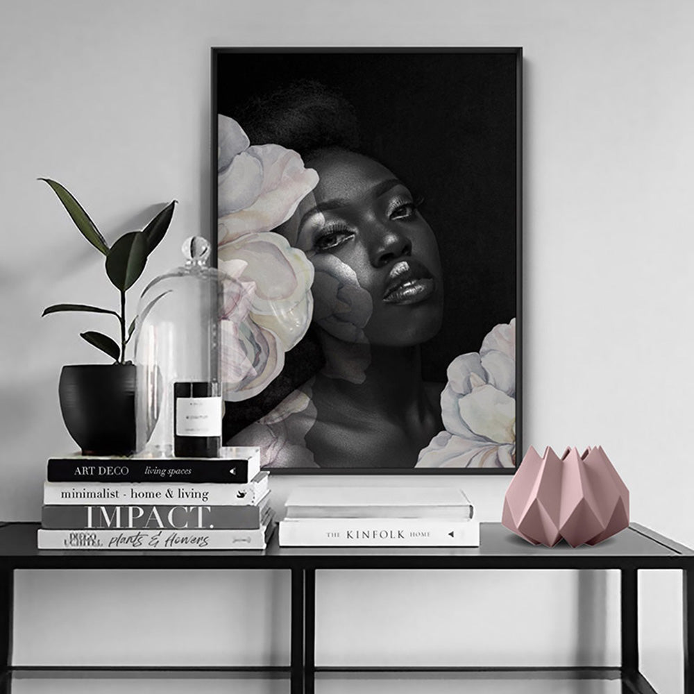 Strike a Pose in Bloom II - Art Print, Poster, Stretched Canvas or Framed Wall Art Prints, shown framed in a room