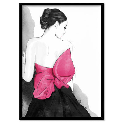 Fashion Illustration | Isabella - Art Print by Vanessa, Poster, Stretched Canvas, or Framed Wall Art Print, shown in a black frame