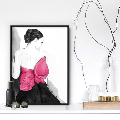 Fashion Illustration | Isabella - Art Print by Vanessa, Poster, Stretched Canvas or Framed Wall Art Prints, shown framed in a room
