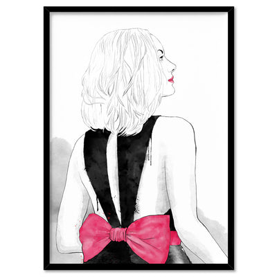 Fashion Illustration | Mia - Art Print by Vanessa, Poster, Stretched Canvas, or Framed Wall Art Print, shown in a black frame