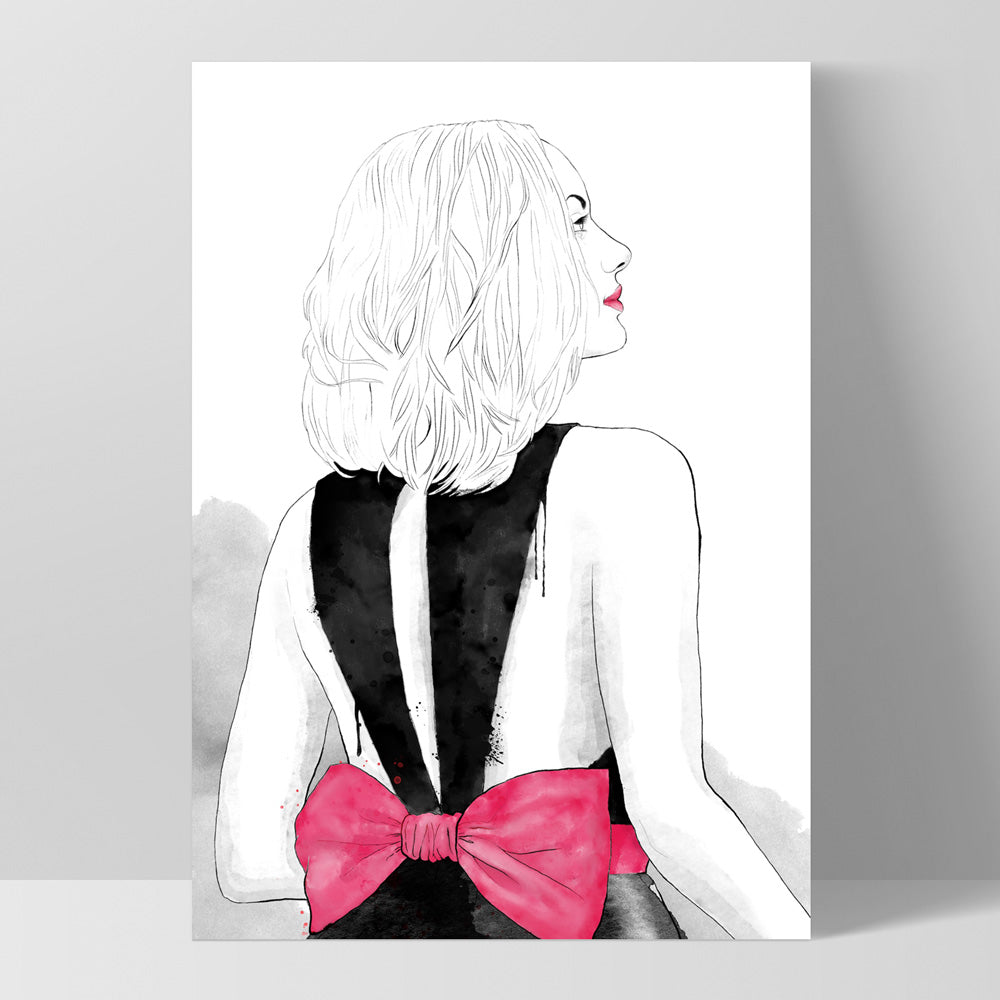 Fashion Illustration | Mia - Art Print by Vanessa, Poster, Stretched Canvas, or Framed Wall Art Print, shown as a stretched canvas or poster without a frame