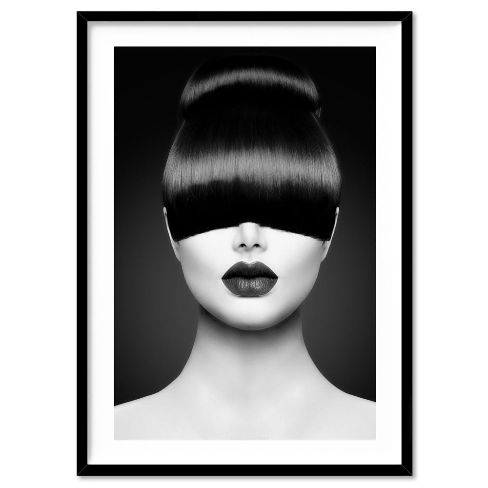 Chloe Masked  - Art Print, Poster, Stretched Canvas, or Framed Wall Art Print, shown in a black frame
