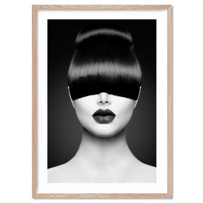 Chloe Masked  - Art Print, Poster, Stretched Canvas, or Framed Wall Art Print, shown in a natural timber frame