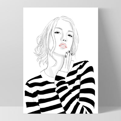 Fashion Illustration | Madison - Art Print by Vanessa, Poster, Stretched Canvas, or Framed Wall Art Print, shown as a stretched canvas or poster without a frame
