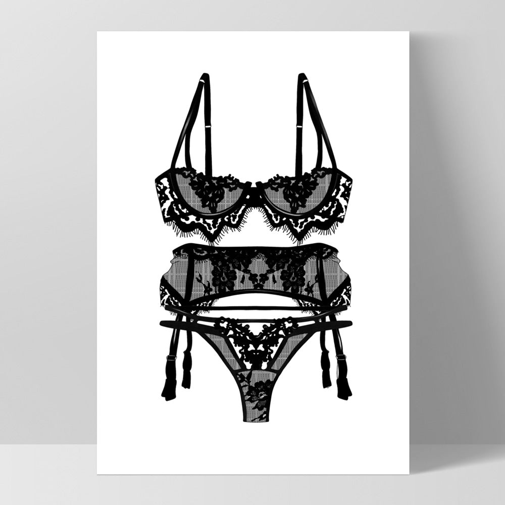 Lingerie | Eyelash Lace - Art Print, Poster, Stretched Canvas, or Framed Wall Art Print, shown as a stretched canvas or poster without a frame