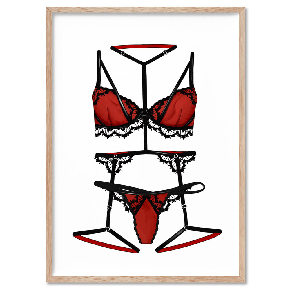 Lingerie | Scarlett - Art Print, Poster, Stretched Canvas, or Framed Wall Art Print, shown in a natural timber frame
