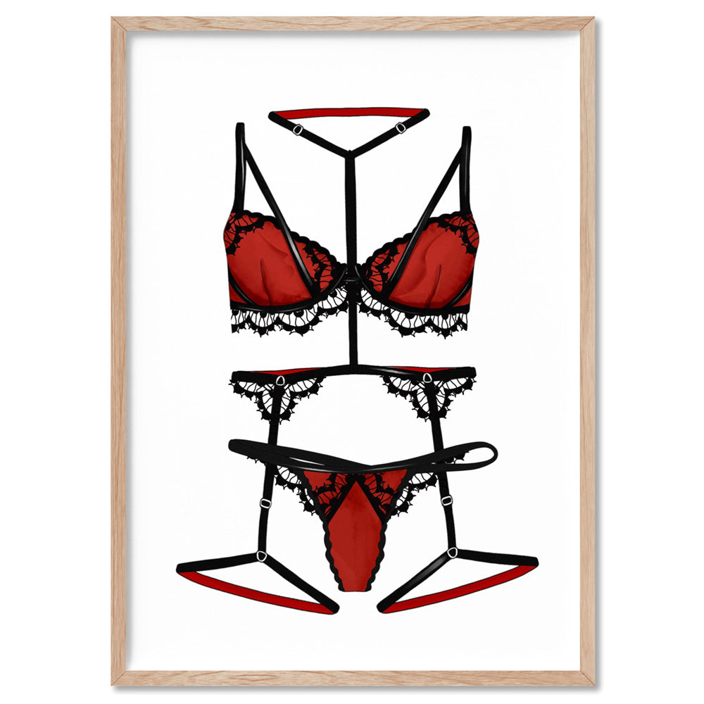 Red Lace Lingerie Print. Sexy Underwear Poster. Chic WallArt Print and Proper Red Lace Lingerie Print. Sexy Underwear Poster. Chic WallArt Print and Proper