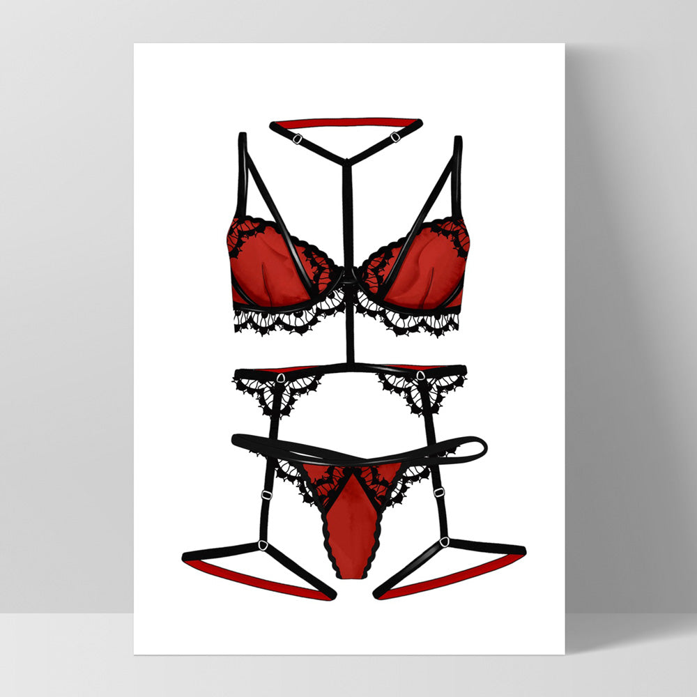 Lingerie | Scarlett - Art Print, Poster, Stretched Canvas, or Framed Wall Art Print, shown as a stretched canvas or poster without a frame