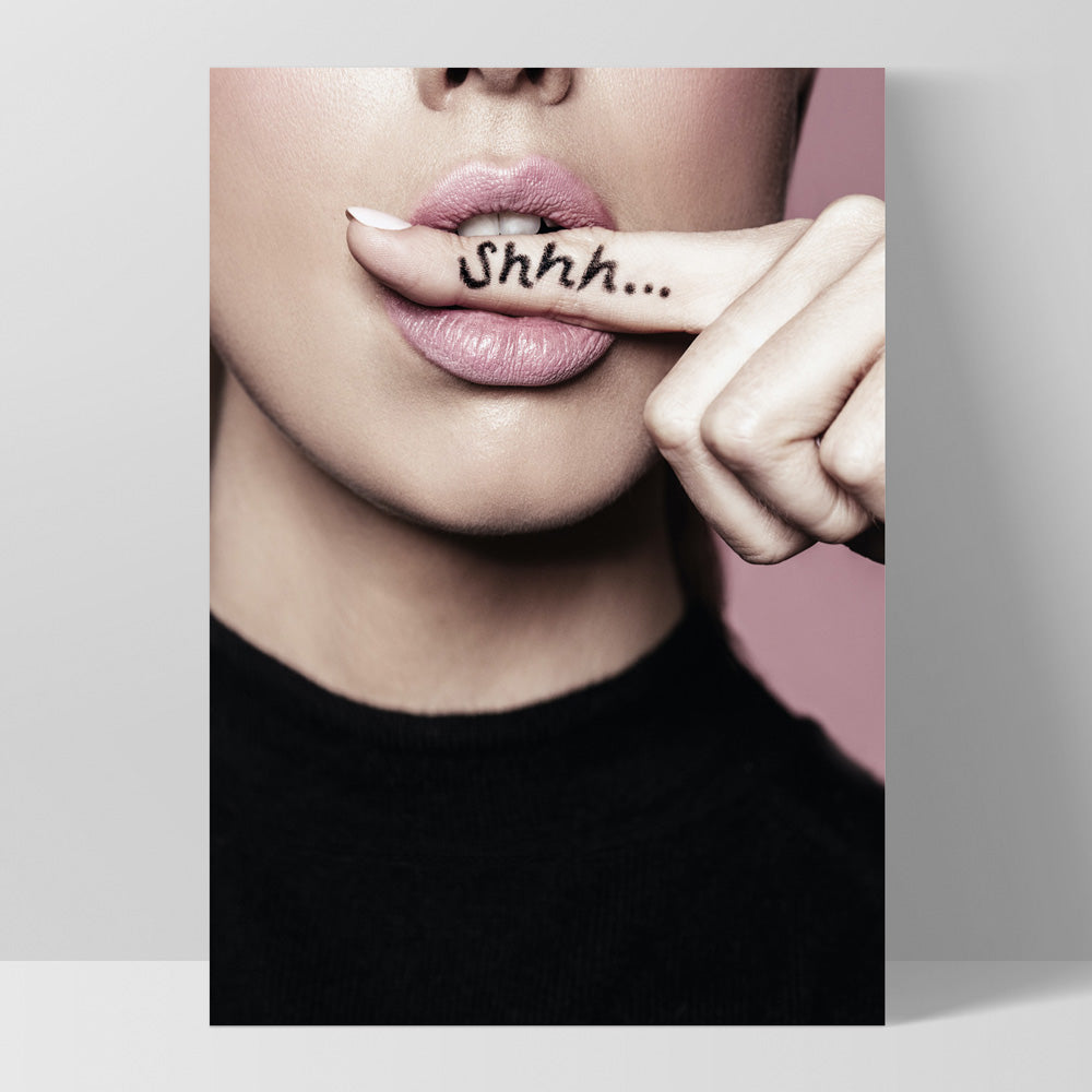 Shhh Dont Speak - Art Print, Poster, Stretched Canvas, or Framed Wall Art Print, shown as a stretched canvas or poster without a frame
