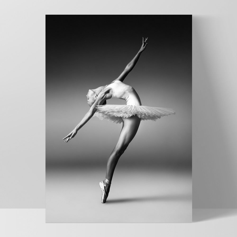 Ballerina Pose III - Art Print, Poster, Stretched Canvas, or Framed Wall Art Print, shown as a stretched canvas or poster without a frame