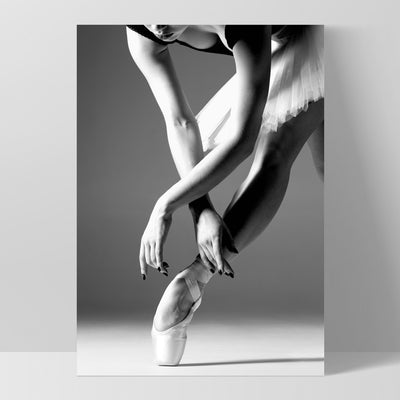 Ballerina Pose V - Art Print, Poster, Stretched Canvas, or Framed Wall Art Print, shown as a stretched canvas or poster without a frame