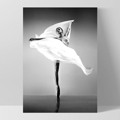 Ballerina Pose VII - Art Print, Poster, Stretched Canvas, or Framed Wall Art Print, shown as a stretched canvas or poster without a frame