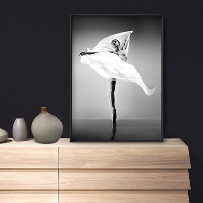 Ballerina Pose VII - Art Print, Poster, Stretched Canvas or Framed Wall Art Prints, shown framed in a room
