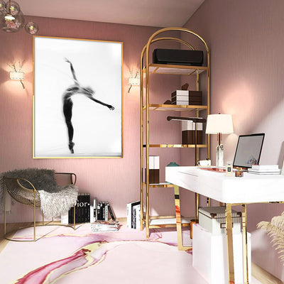 Ballerina Behind the Curtain I - Art Print, Poster, Stretched Canvas or Framed Wall Art Prints, shown framed in a room