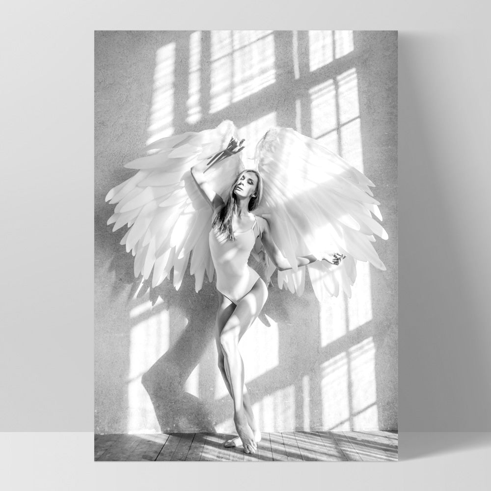 Wings of Light I - Art Print, Poster, Stretched Canvas, or Framed Wall Art Print, shown as a stretched canvas or poster without a frame