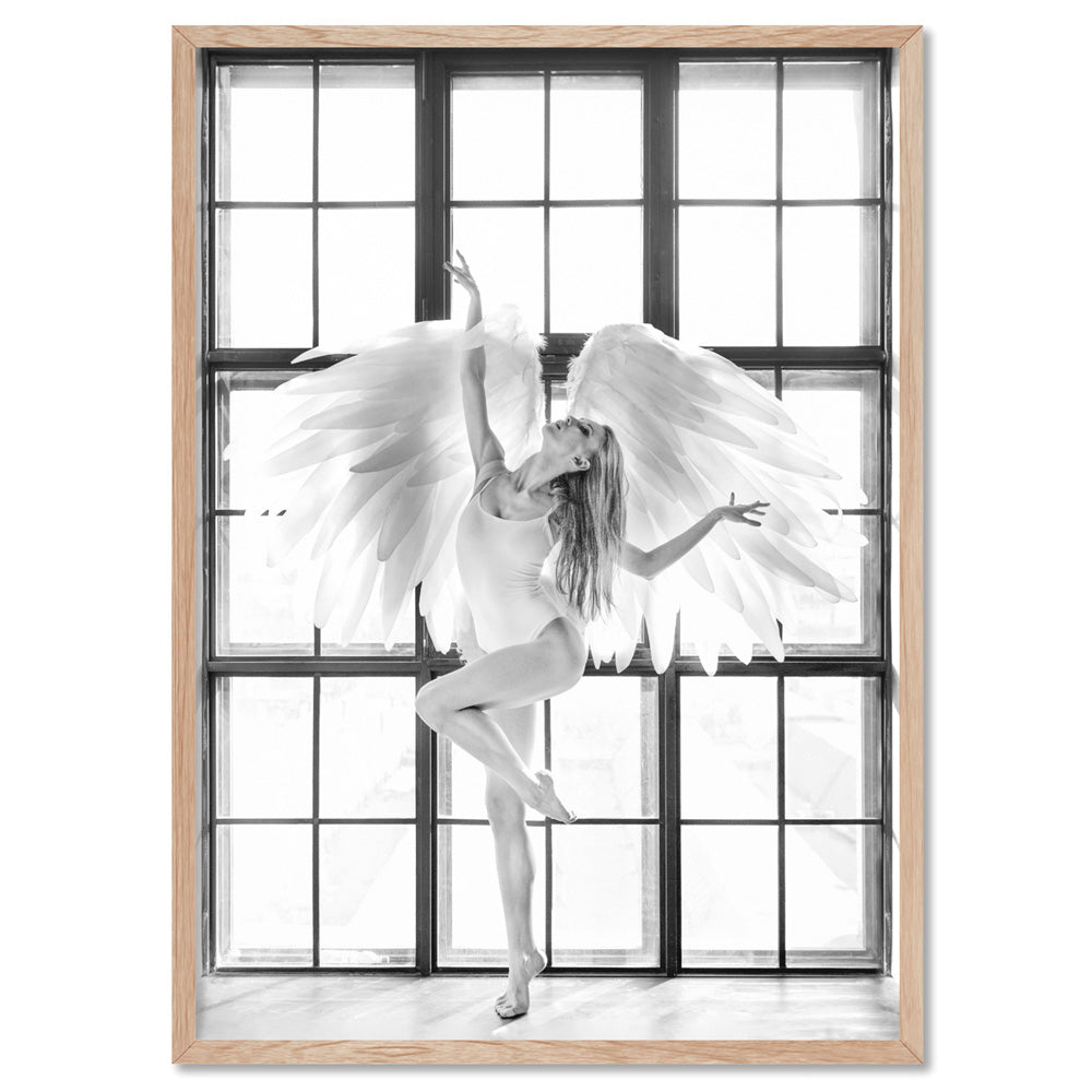 Wings of Light II - Art Print, Poster, Stretched Canvas, or Framed Wall Art Print, shown in a natural timber frame