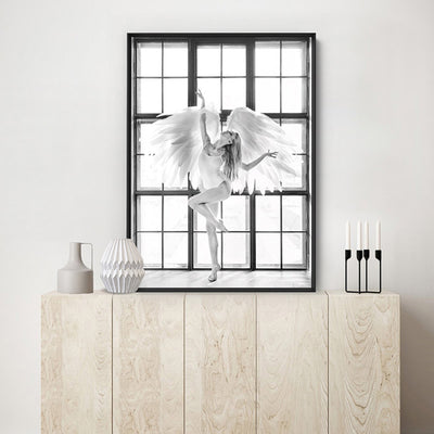 Wings of Light II - Art Print, Poster, Stretched Canvas or Framed Wall Art Prints, shown framed in a room