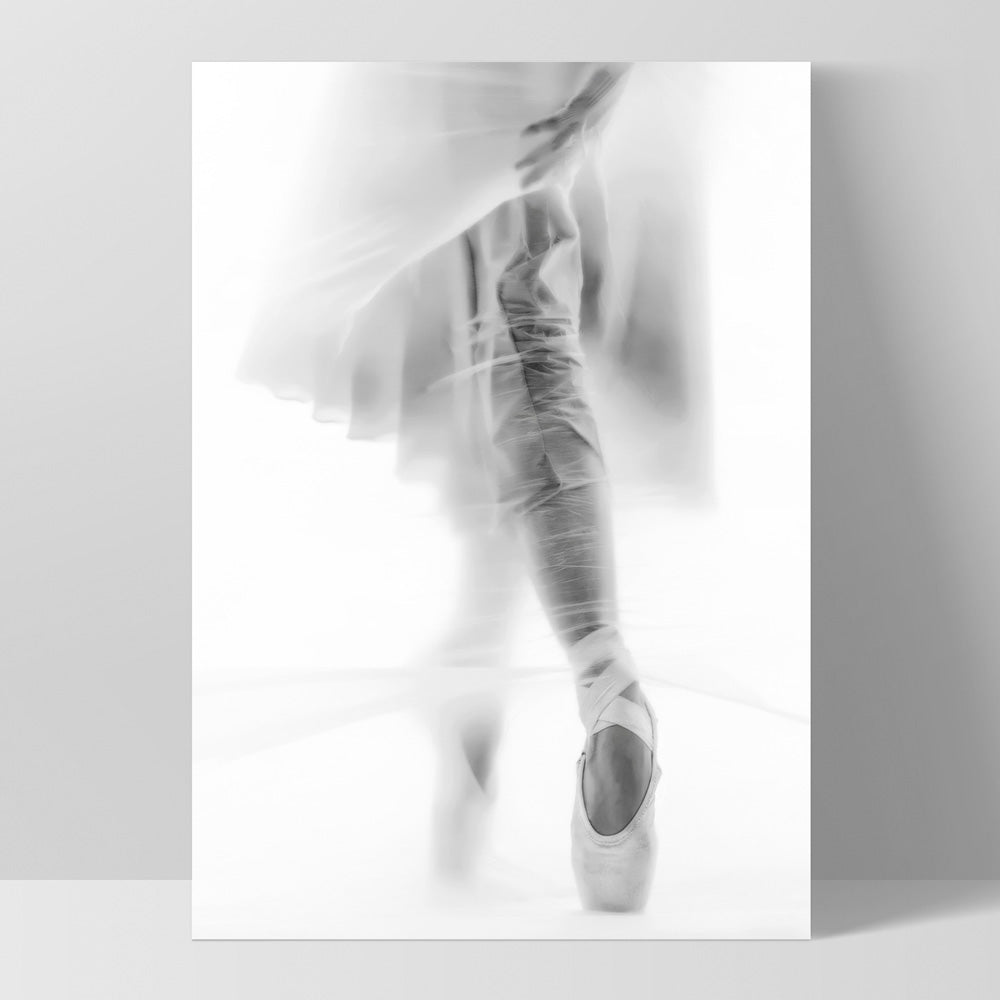 Ballerina Behind the Curtain II - Art Print, Poster, Stretched Canvas, or Framed Wall Art Print, shown as a stretched canvas or poster without a frame