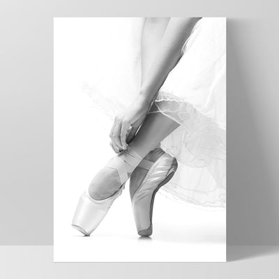Ballerina Tiptoes II - Art Print, Poster, Stretched Canvas, or Framed Wall Art Print, shown as a stretched canvas or poster without a frame