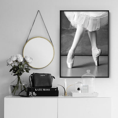 Ballerina Close up - Art Print, Poster, Stretched Canvas or Framed Wall Art Prints, shown framed in a room