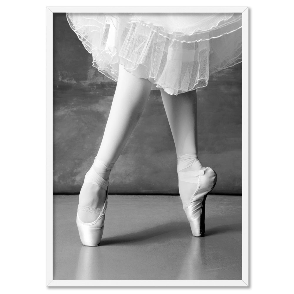 Ballerina Close up - Art Print, Poster, Stretched Canvas, or Framed Wall Art Print, shown in a white frame