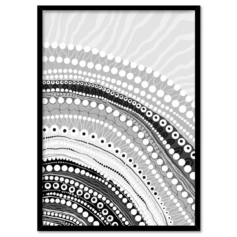 Blooming Female II B&W - Art Print by Leah Cummins, Poster, Stretched Canvas, or Framed Wall Art Print, shown in a black frame