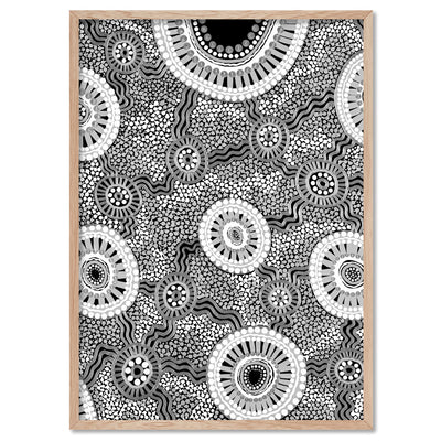 Connected Dreams II B&W - Art Print by Leah Cummins, Poster, Stretched Canvas, or Framed Wall Art Print, shown in a natural timber frame
