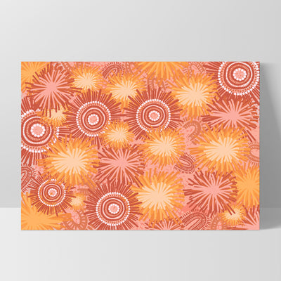 Spinifex on Country | Orange - Art Print by Leah Cummins, Poster, Stretched Canvas, or Framed Wall Art Print, shown as a stretched canvas or poster without a frame